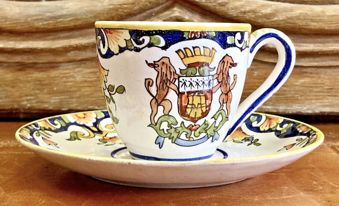 6 old Devres Fourmaintraux Rouen coffee cups Dinan model 19th century