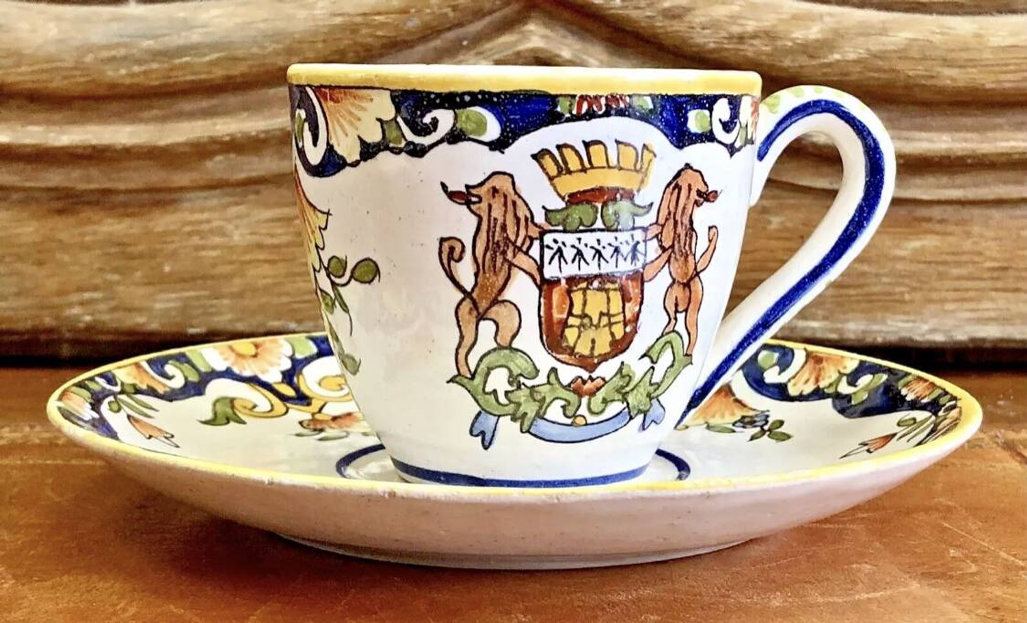 6 old Devres Fourmaintraux Rouen coffee cups Dinan model 19th century