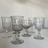 Set of 6 Louis Philippe glasses with matching flat ribs