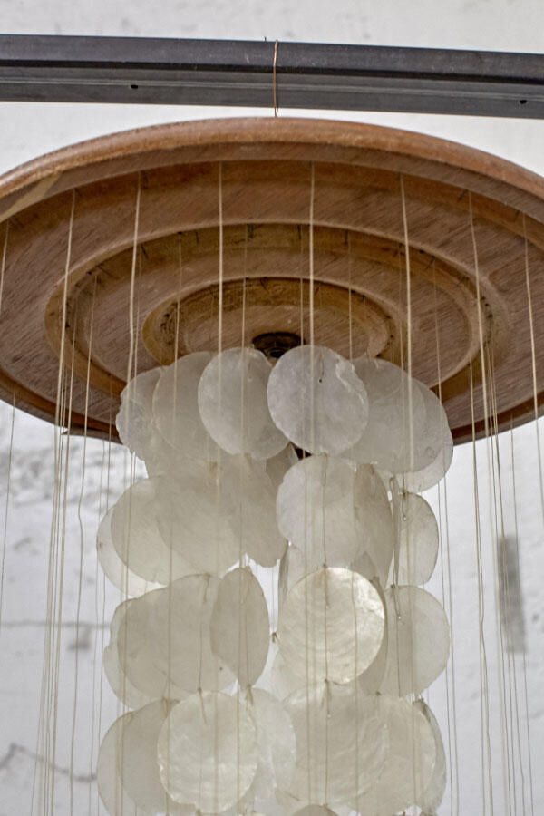 Vintage hanging lamp pearly pastilles