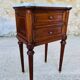 Louis XVI style bedside table, Carrara marble and mahogany