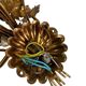 Vintage wheat 'golden' wall light with flowers: french style