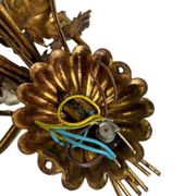 Vintage wheat 'golden' wall light with flowers: french style