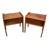 Pair of bedside table scandinavian vintage wood