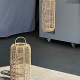 Small lantern-shaped rattan suspension H35 D15