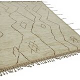 Hand-Knotted Tribal Unique 208 cm x 303 cm Beige Wool Carpet