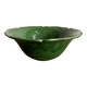 1960s centrepiece bowl in glazed Biot pottery with green scallops XL