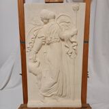Bas-relief, museum replica, dancing maenad, ancient Greece, handmade plaster cast