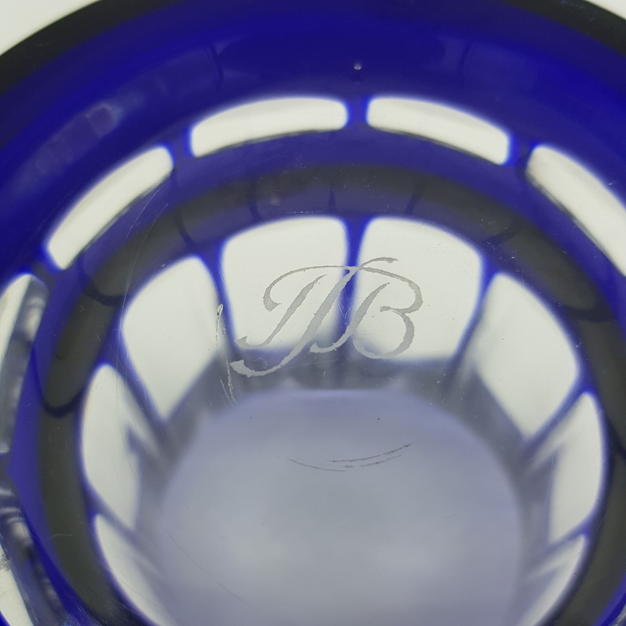 Cobalt blue cut crystal vase