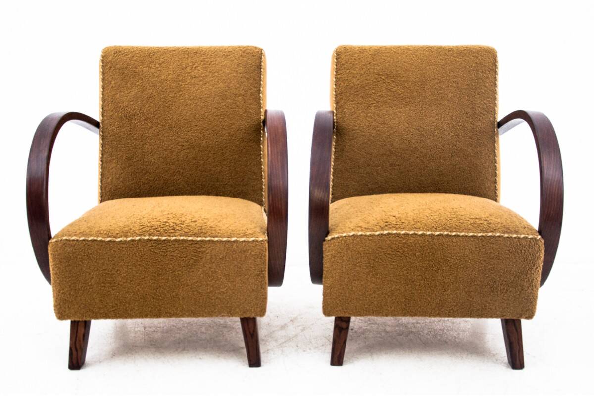 Art Deco armchairs, designed by J. Halabala, Czech Republic, 1930s.