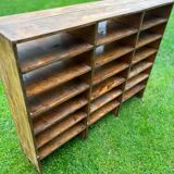 Antique wooden locker storage unit