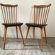 2 chaises baumann assise en simili cuir noir