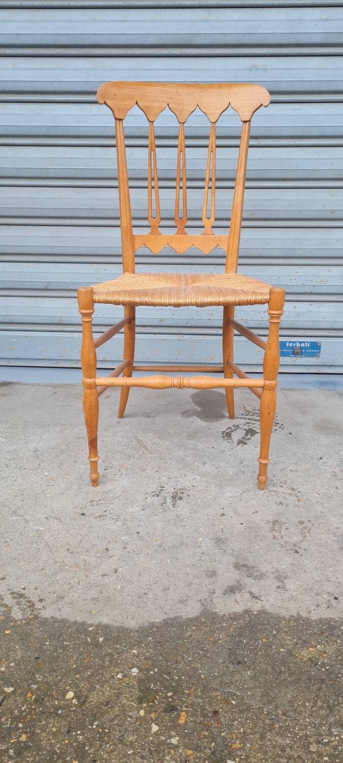 Chiavarine chair in wood and straw