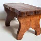 Old solid wood footrest stool