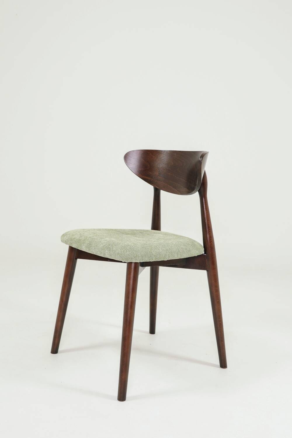 Modern set of 4 dining chairs, sage fabric