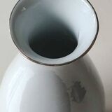 Traditional Japanese hand-painted pear-shaped vase. Geisha life scenes decor. High 26.5 cm