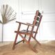 Pair of folding wooden armchairs