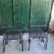 Paire de fauteuils en fer forge noir