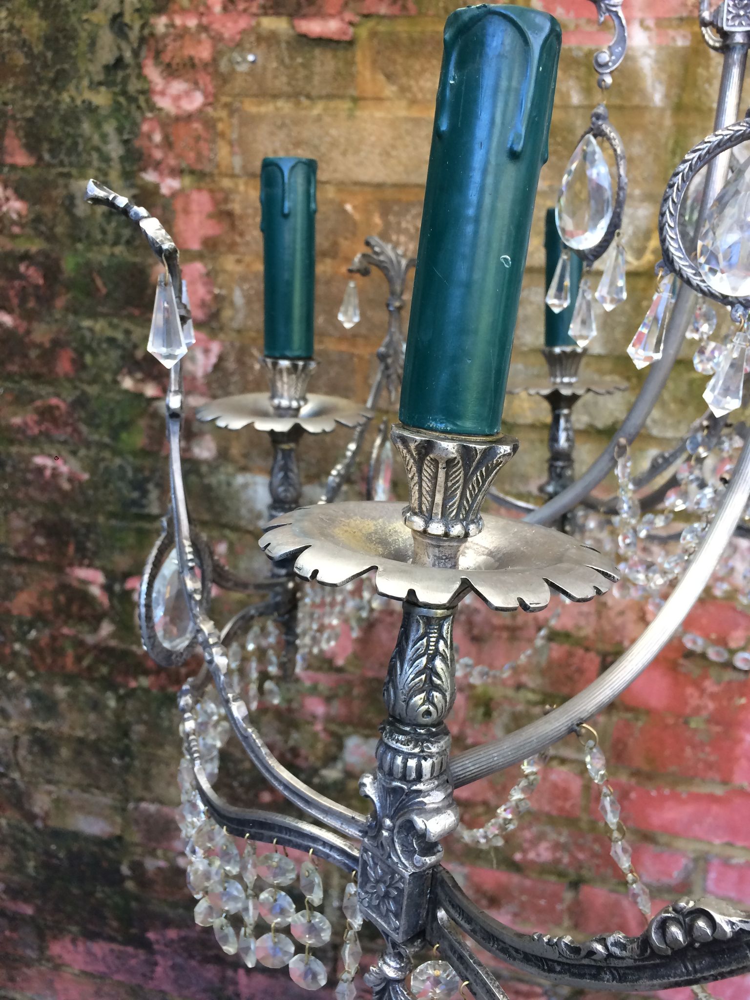 Lustre en bronze nickelé