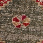 Tapis kilim ancien tons rouges et gris, motifs géométriques turcs,99x343 Cm