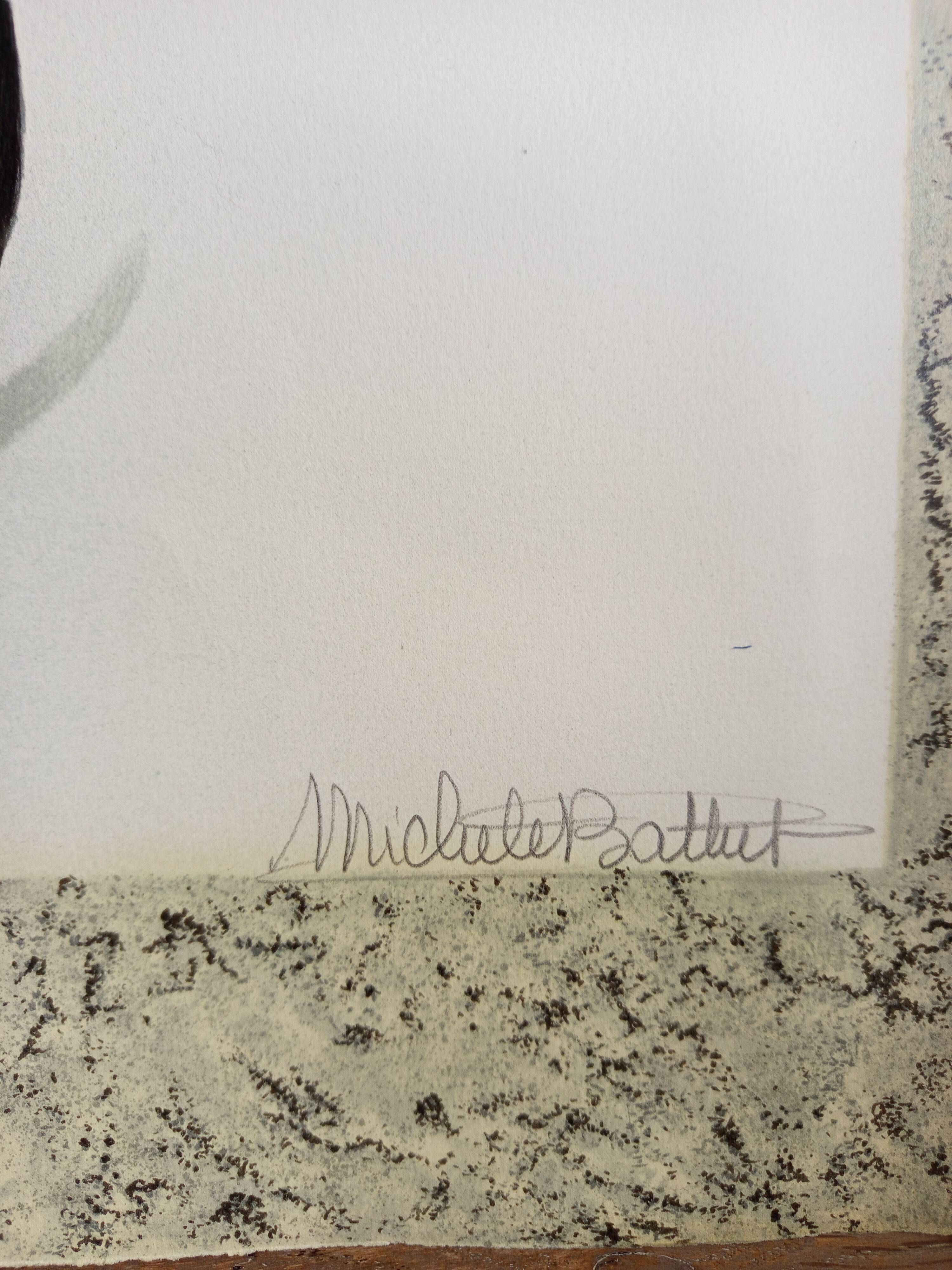 Lithograph "the beauty cat" Michelle Battut