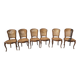 6 caned beech chairs