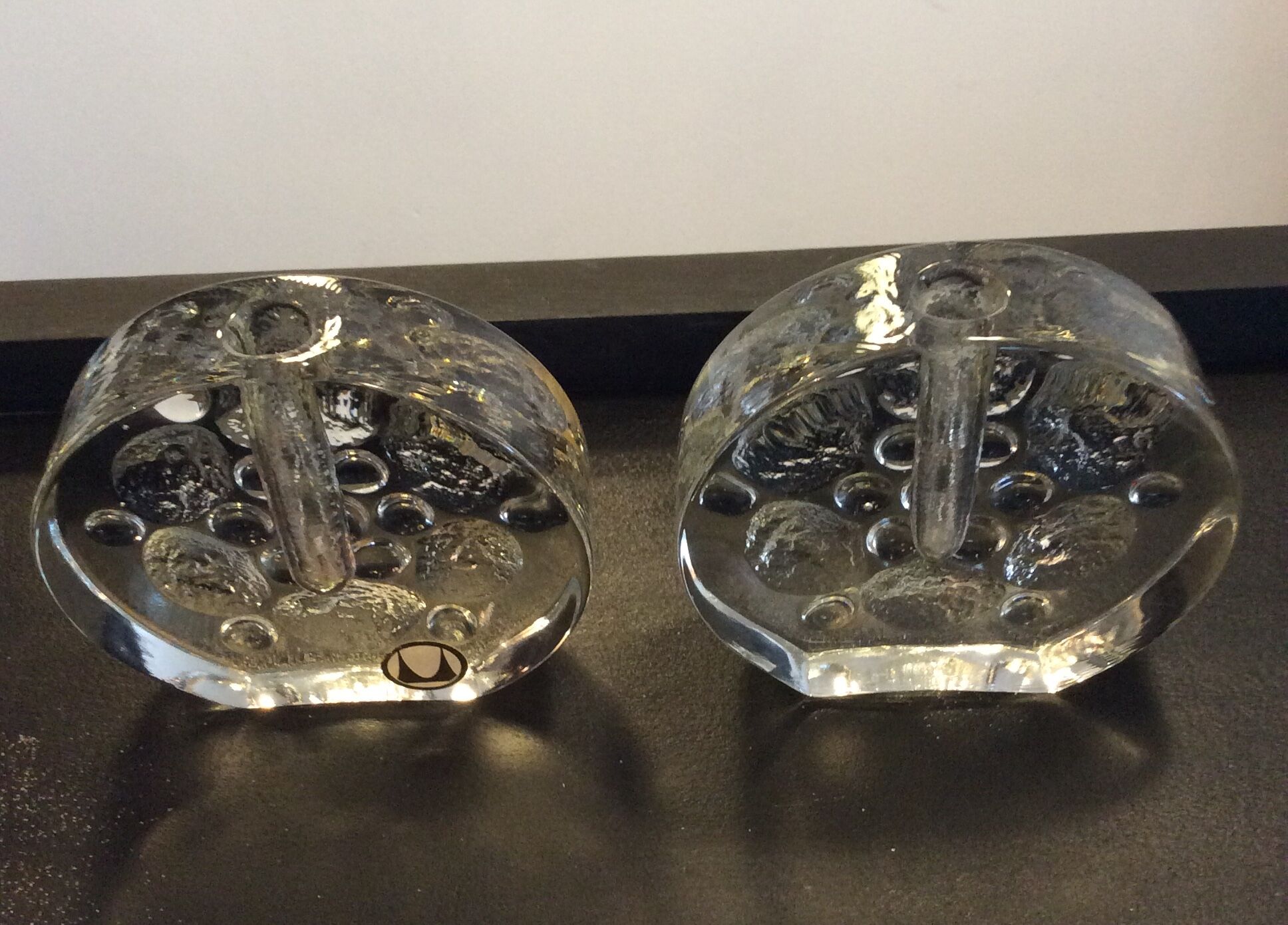 Pair of soliflorous vases Conny Walther for Pukeberg Glasbruck