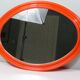 Large Orange Space Age Oval Mirror 1960s