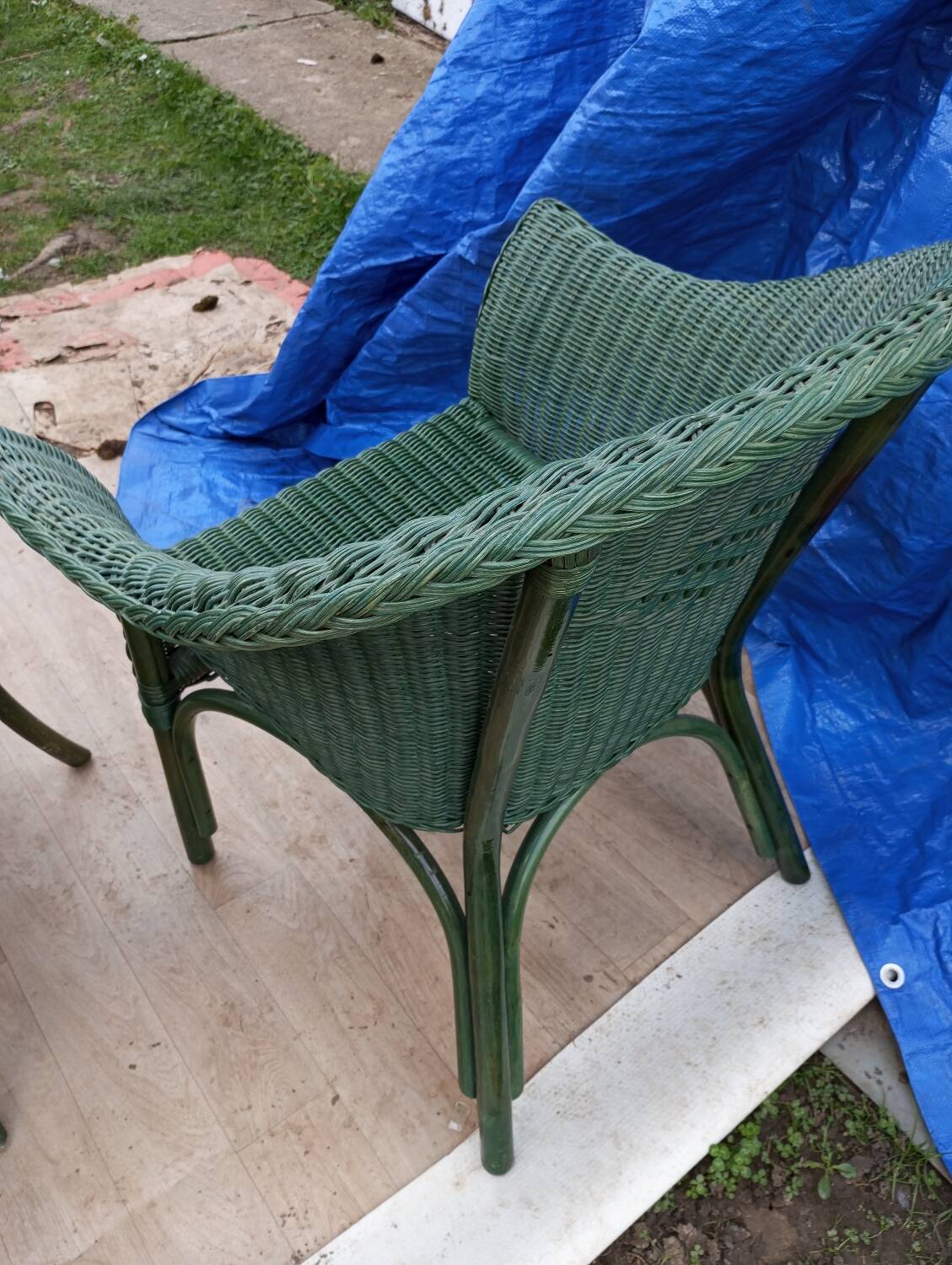Rattan armchair table set