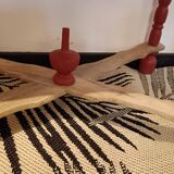 Side table or console with wood and terracotta drawer