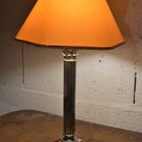 Gilded brass art deco lamp, corinthian column