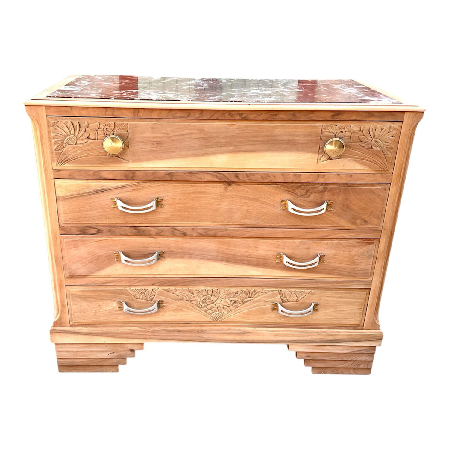 Art Deco walnut chest of drawers