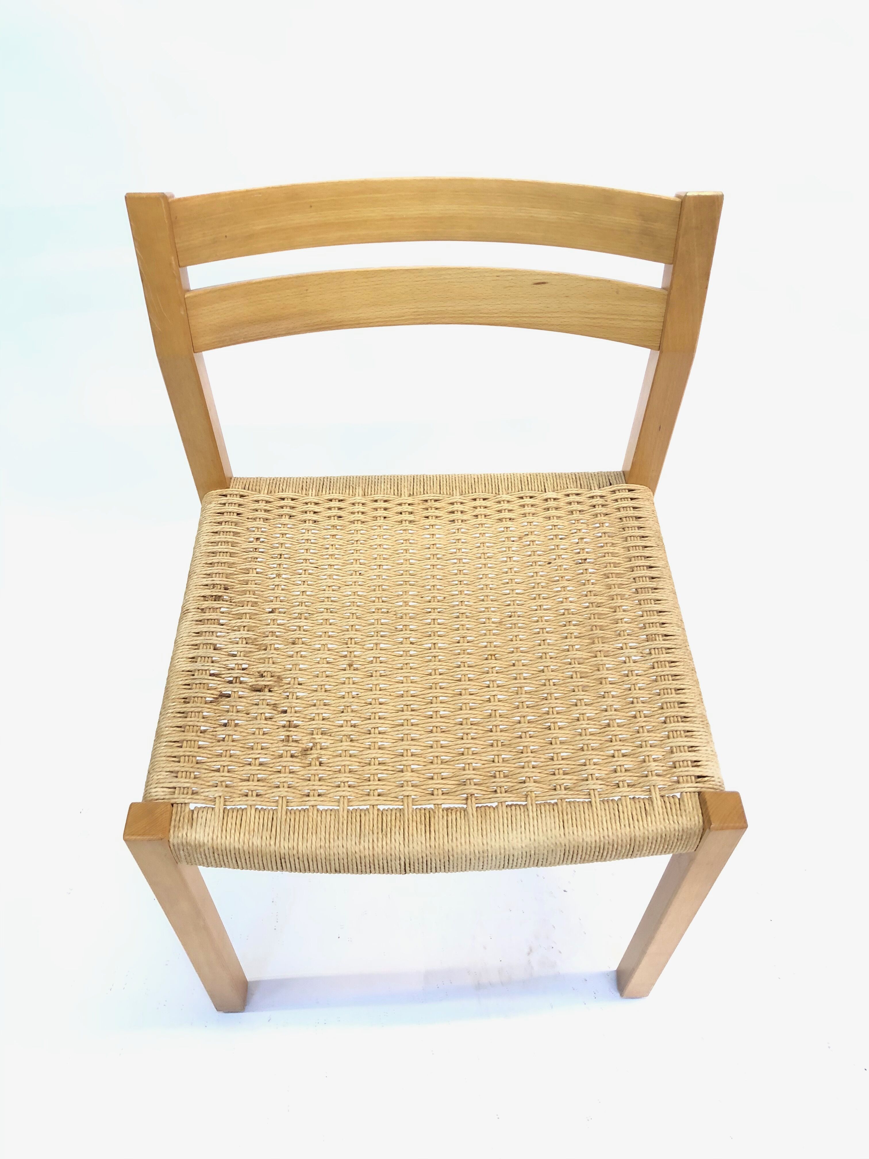 Vintage dining chair model 401 - JL Mollers Mobelfabric Denmark Papercord