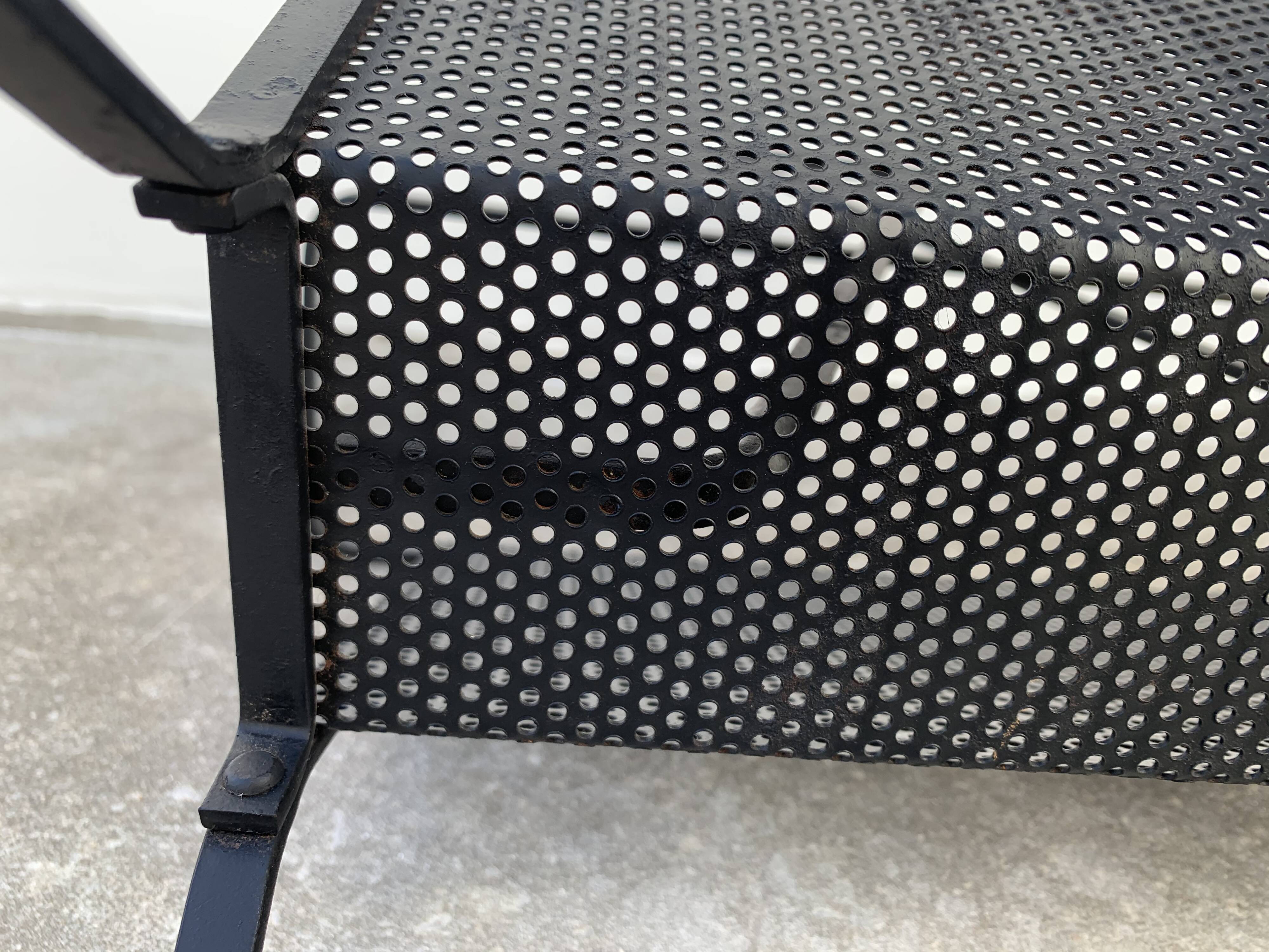 Black metal magazine rack Mathieu Mategot 1950