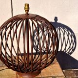 Wrought iron ball table lamp, brutalist art design