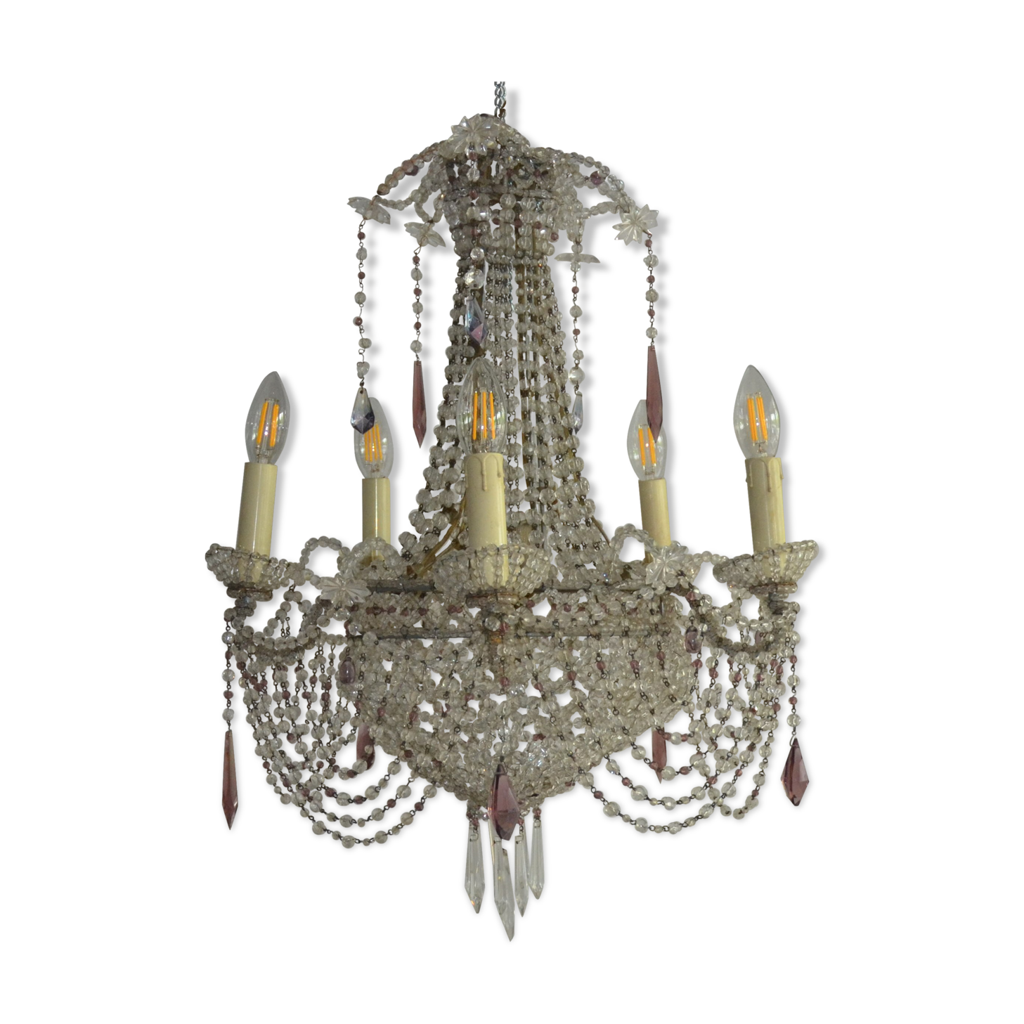 Balloon XIX th century crystal chandelier