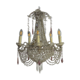 Lustre montgolfière cristal XIX eme siècle