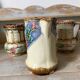 Set of milk jugs in slipware from the 19th century.