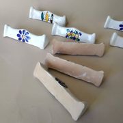 8 porte-couteaux en terre cuite céramique artisanale vintage