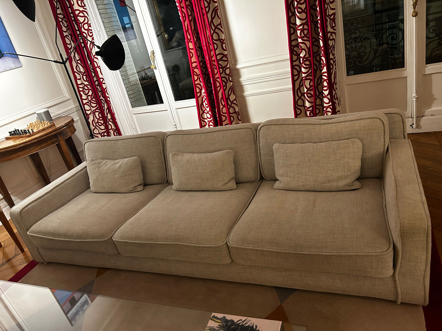 Meridiani 3-seater fabric sofa
