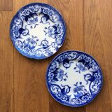 Creil & montereau two old plates faience model flora liseron (a)