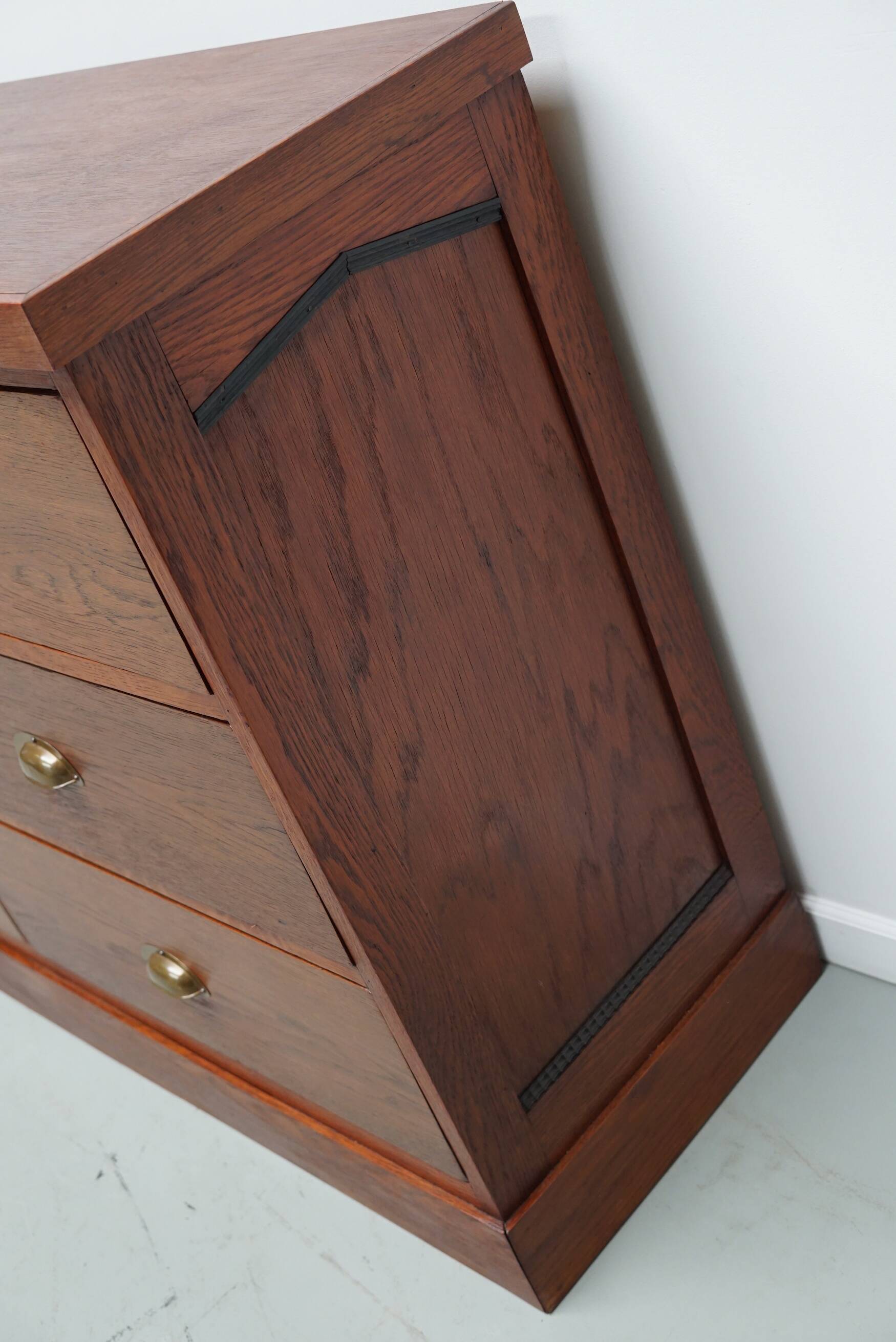 Large Vintage Dutch Oak Art Deco Shop Cabinet / Sideboard, 1930s