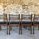 Set of 4 Scandinavian chairs teak and black skai 60s
