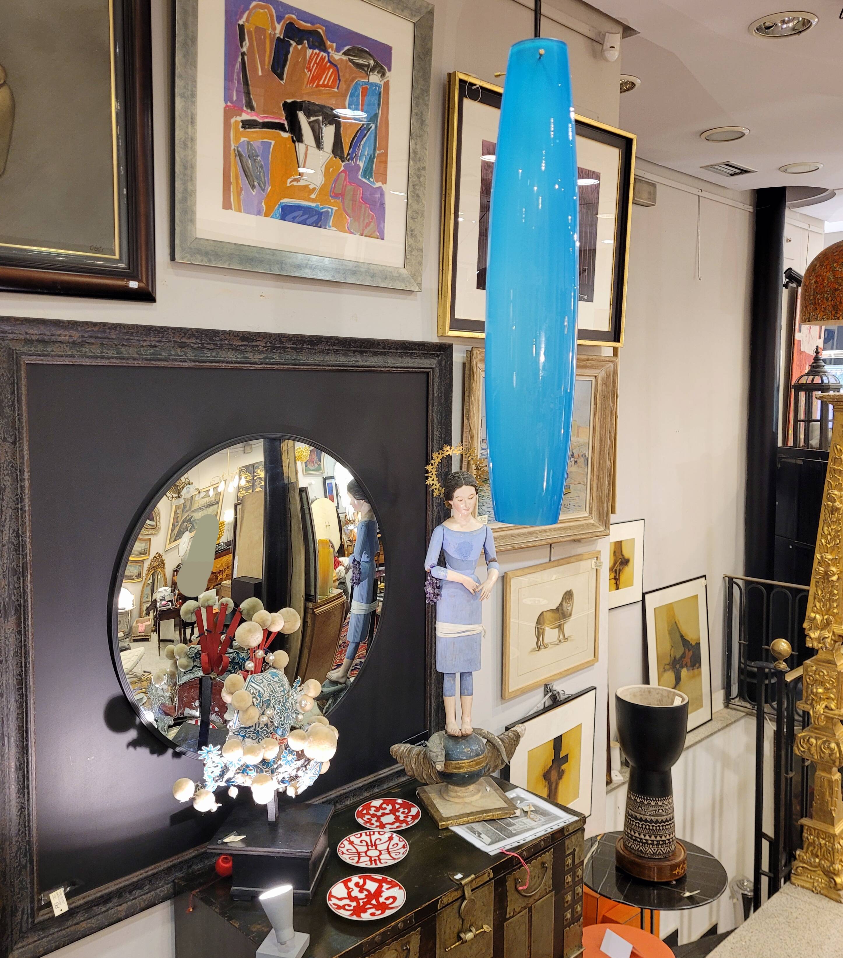 Blue tech lamp, Murano crystal, Vetreria Vistosi, 70's – Italy