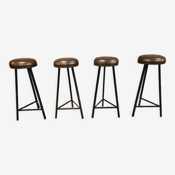 Set de 4 tabourets de bar 1970 vintage