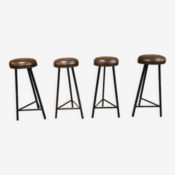 Set of 4 vintage 1970 bar stools