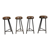 Set of 4 vintage 1970 bar stools