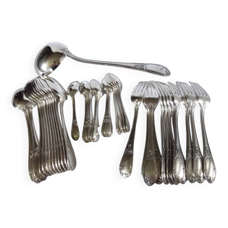 Silver metal cutlery set - 37 pieces - Frionnet François