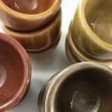 Set of 12 small multi-colored ceramic candle holders