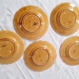 Five dessert plates in Sarreguemines slip